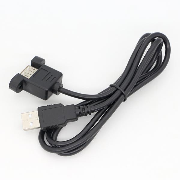 1ft 3ft 10ft Screw Locking Stud Male to Female Panel Mount USB 2.0 Type A Extension Cable
