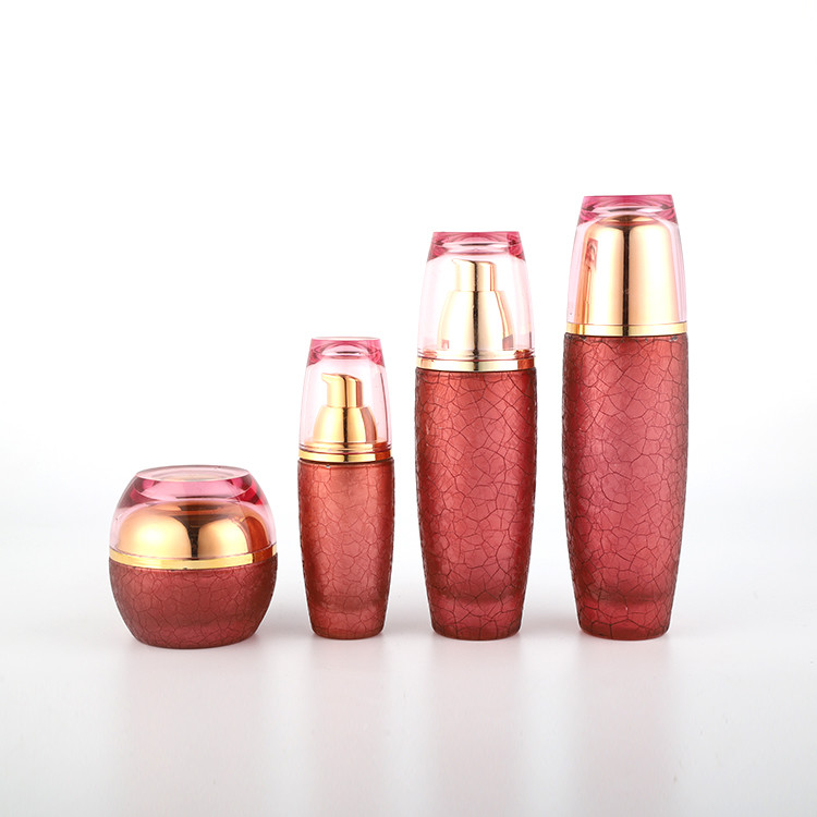 Cosmetic Empty Glass Cream Jar Hot stamping logo Dual Layer Cap