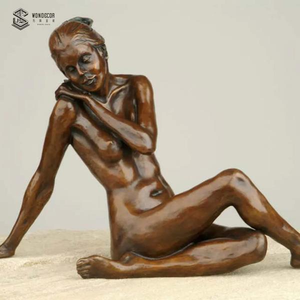 Buy cheap Sexy Naked Brass Woman Sculpture Outdoor Decoration Life Size from wholesalers