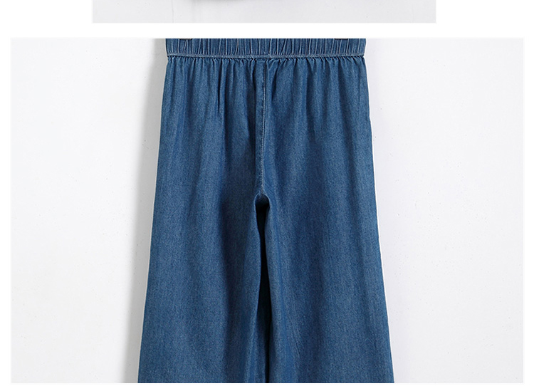 Adjustable Waist Size Kids Denim Clothes Wide Leg Shorts For Girls