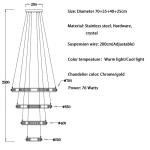 Luxury Crystal Living Room Chandelier Creative Ring Design Lobby Lamp(WH-NC-41)