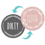 Magnetic Round Dirty Clean Dishes Dirty Dishes Sign dishwasher clean dirty