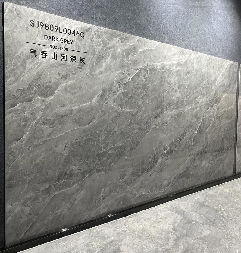 Modern Tiles Inside Floor Glazed Polished Porcelain Tile For Office And 900x1800x9mm Light Gray Marble Look Tile For Apartment
