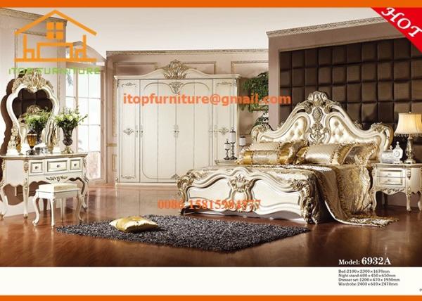 Buy cheap middle east antique Cheap modular white rococo bedroom furniture set from wholesalers