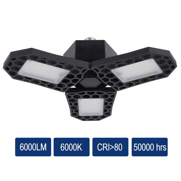 Buy cheap LED Garage light High lumen 30W 40W 50W 60W Highbay 8000lm adjustable 3 panel parking Light from wholesalers