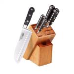 High Durability Bamboo Knife Block Set Natural Color For Home Kitchen