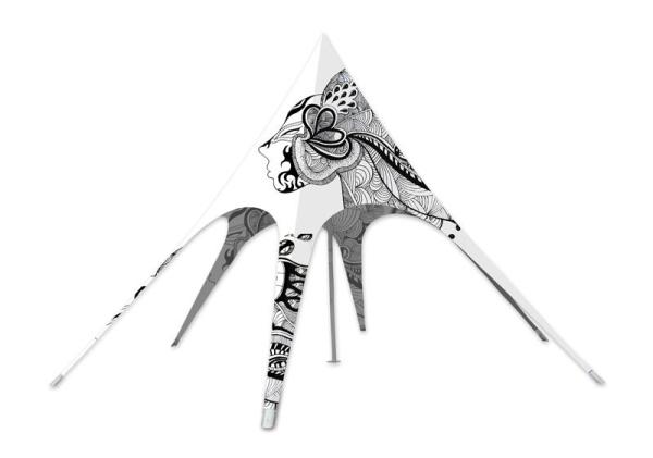 Buy cheap Outdoor Advertising Star Shaped Tent 600D Oxford 3X3M Singe Pole Fire Resistant Sublimation from wholesalers