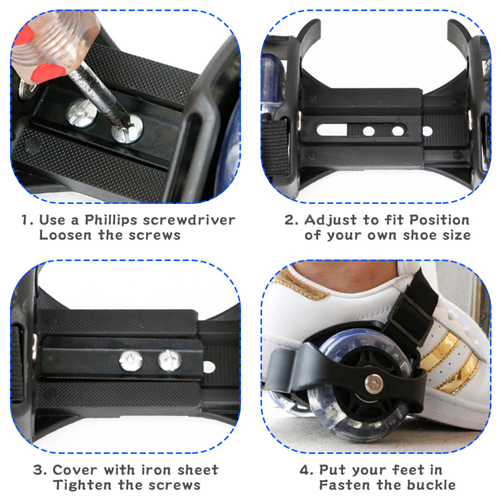 YOBANG Yellow Street Rollers Flashing Heel Wheels Clip on Skates two wheels for Kids