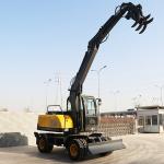 Road Work Equipment Wheel Hook Machine Wheeled Wood Grabber Digger Excavator
