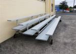 Basketball Court Spectator Aluminum Mobile Bleacher With Black Polymer Bench