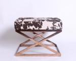 Living room cross legs stainless steel ottoman stool foot set ottoman stool