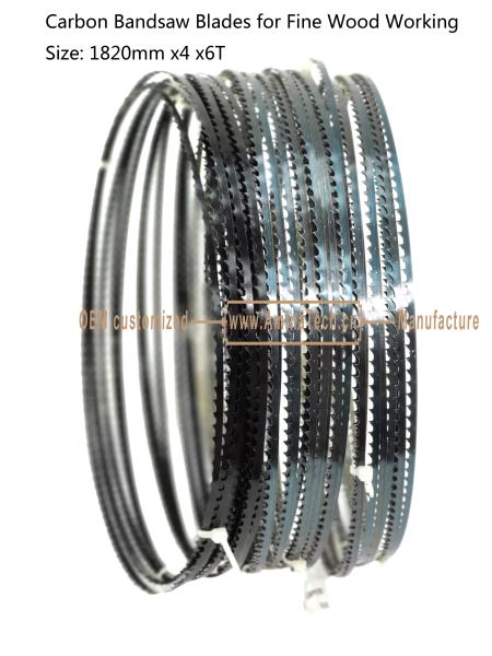 Buy cheap Carbon Bandsaw Blades for Fine Wood Working Size: 1820mm x4x6T from wholesalers