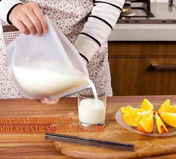 Buy cheap Reusable Food grade Silicone Vacuum Food Fresh Bags Wraps Fridge Containers Refrigerator Bag silicone food storage bag from wholesalers