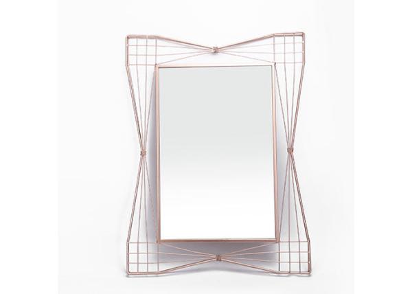 Buy cheap Modern Home Decor Rectangle Mirrored Wall Art Rose Gold Hollowed-out Metal Frame from wholesalers