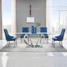 Buy cheap 12mm Tempered Glass Dining Room Table And 6 Chairs Stainless Steel frame from wholesalers