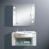 Buy cheap LED Lighted Tall Stainless Steel Bathroom Cabinet With Clock from wholesalers