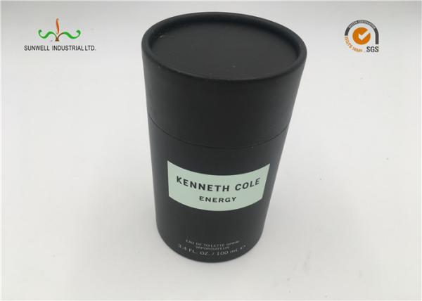 Buy cheap Custom Printed Black Color Cardboard Cylinder Tubes , Deodorant Paper Tube Packaging from wholesalers