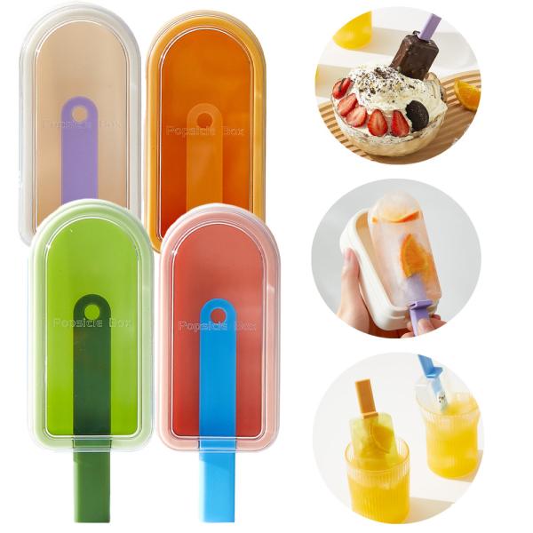 Kids Cartoon Popsicle Molds Food-Grade Silicone Ice Pop Cream Molds With
