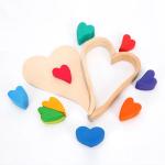 Nordic Jenga Wooden Rainbow Stacking Natural Wooden Building Blocks