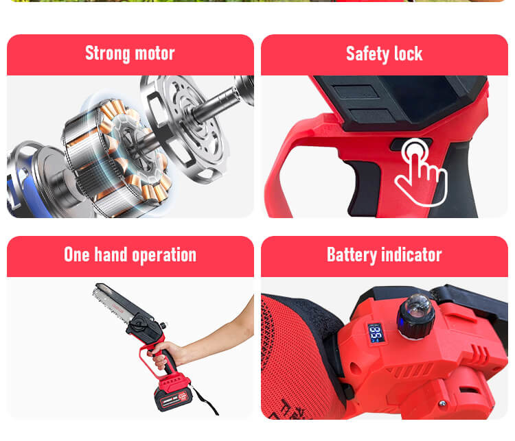 Home Garden Tool Portable Easy Operated Electric Battery Lithium Chainsaw Mini Power