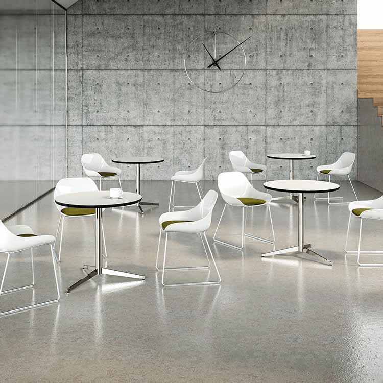 W600mm Round Conference Table Small Wooden Meeting Desk With Y Shape Leg