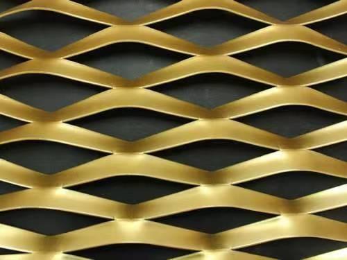 Buy cheap Golden Colour OEM Expanding Wire Mesh Diamond Shape Metal from wholesalers