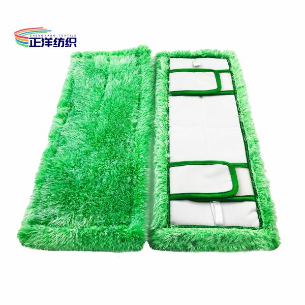 Buy cheap 6"X16" Disposable Dry Mop Pads Green Floor Cleaning 800gsm Flat Mop Refill Pad from wholesalers