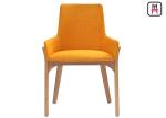 Modern Minimalist Wood Restaurant Chairs Nordic Fabric Seats W43 * D41 * H80cm