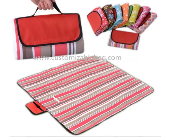 Buy cheap Red Stripes Outside Foldable waterproof Picnic mat Blanket for Camping / Travel / Promotional from wholesalers