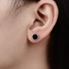 Buy cheap Titanium steel oil unilateral round dumbbell Style stud earrings for women men lover couples Jewelry Gifts 6mm-12mm from wholesalers