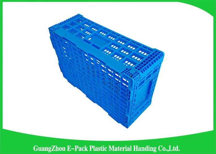 Durable Mesh Ventilated Folding Plastic Crates Portable Stackable 600 * 400 * 400mm