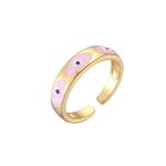 Enamel Evil Eye Ring Gold Plated