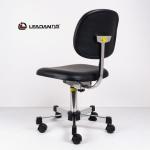 Black Ergonomic ESD Cleanroom Chairs 360 Swivel Height Adjustable PU Vinyl