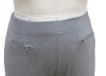 Grey Women'S Sport Knit Pants , Spandex Workout Pants With Hotstone Decoration