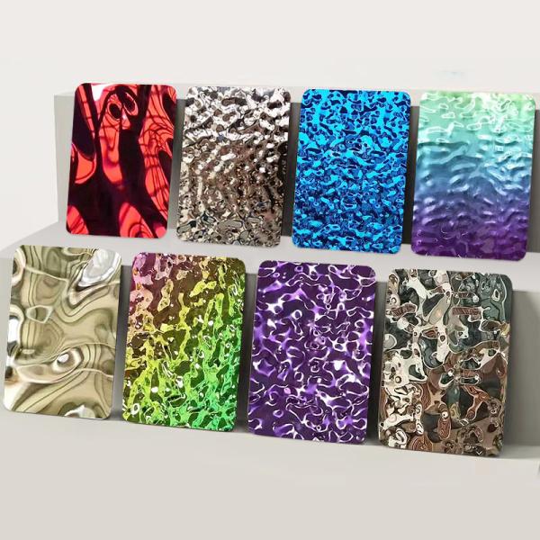 Buy cheap KTV Ceiling Water Ripple Stainless Steel Sheet Mirror Surface Silver Rose Gold Blue from wholesalers