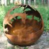 Buy cheap Corten Steel Sphere Outdoor Fire Pit Rustic Red Wood Burning Fire Pit Table from wholesalers