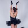 Buy cheap Swan Feather Neckline Ballet Dance Costumes , Black Childrens Ballerina Outfits from wholesalers