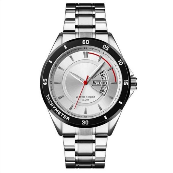 Buy cheap Calendar Stainless Steel Quartz Wrist Watch 220mm Bracelet Men Luxury from wholesalers