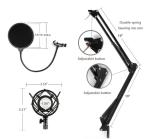 Aluminium Alloy USB Recording Microphone Wired XLR Condenser Mic