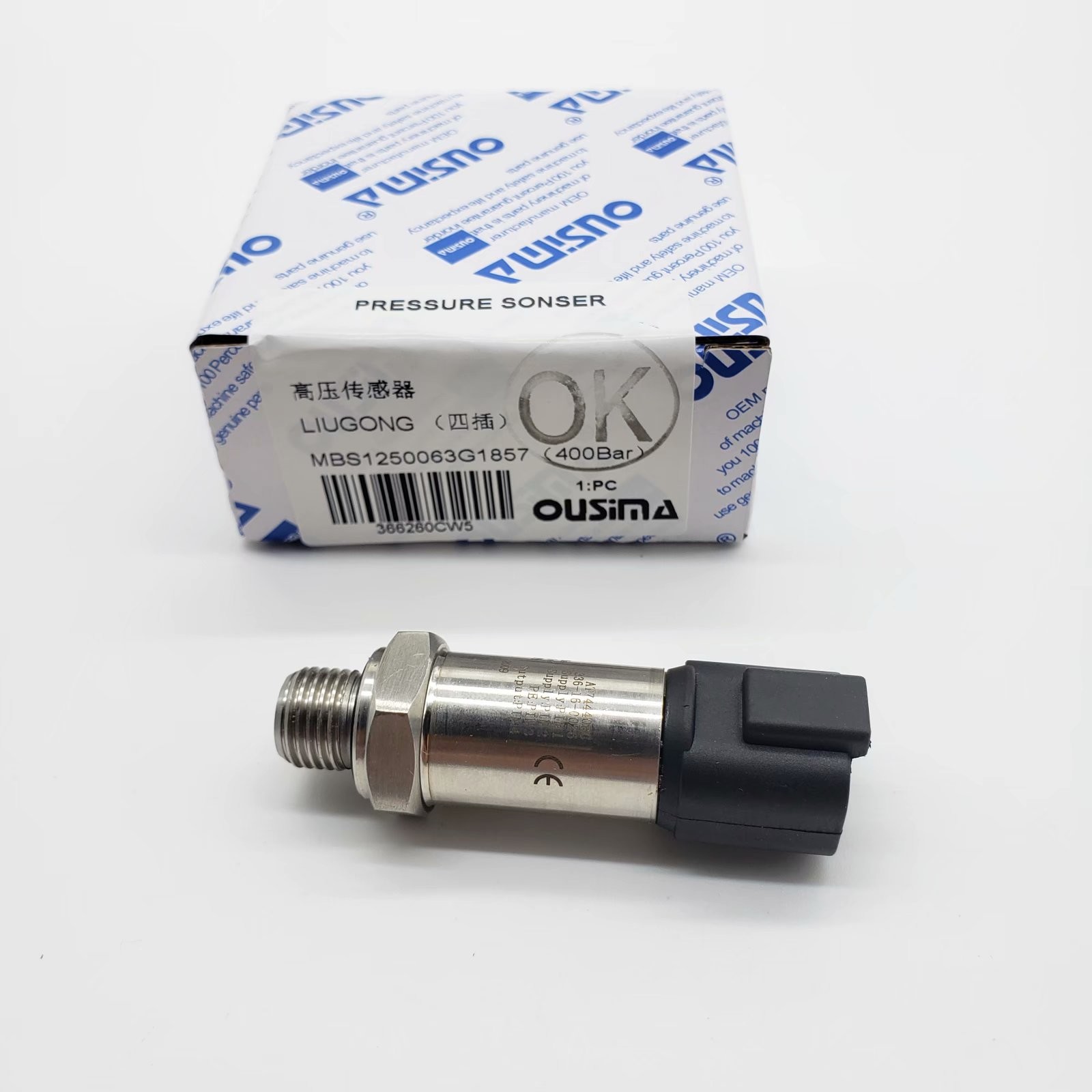 OUSIMA MBS1250063G1857 400 Bar High Pressue Sensor For Excavator LIUGONG