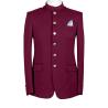 Buy cheap Solid Party Business Casual Suit Jacket Stand Collar Blazer Mens With Pocket Tie For Reception from wholesalers