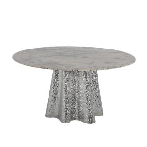 Buy cheap Customized Marble Round Dining Table For 6 Marble Top Metal Legs from wholesalers