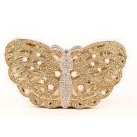 Buy cheap Custom Ladies Butterfly Shape Gold Evening Bag , Wedding Diamond Evening Clutch product