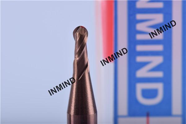 Buy cheap R1.0 R2.0 Ball Nose End Mill , 2 Flute , Grain Size 0.6UM , TiSiN Coating 2mm to 4mm , Copper Colour from wholesalers