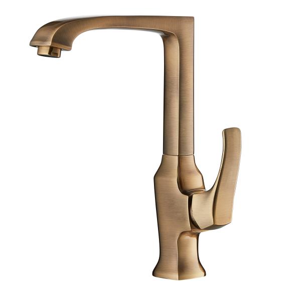 Buy cheap ACS Single Handle Antique Brass Kitchen Mixer Faucet Sink Mixer With Swivel Spout from wholesalers