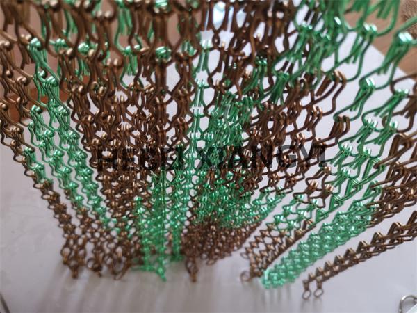 17mm Hook Length Aluminum Chain Curtain Decoration Huge Screen Bronze Color Room