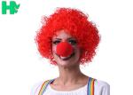 Kinky Curly Red Color Clown Synthetic Cosplay Wigs Explosive Head Style For