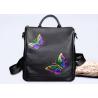 Buy cheap Fashion Institute Ladies Leather Backpack For Women , Butterfly Embroidery Printing from wholesalers
