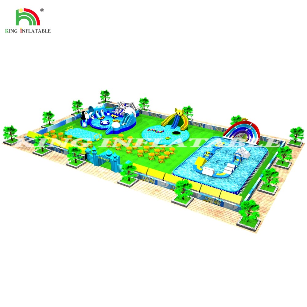 Outdoor Children Water Park Pool Inflatable Water Park Commercial Amusement Park For Kids Jump Fun