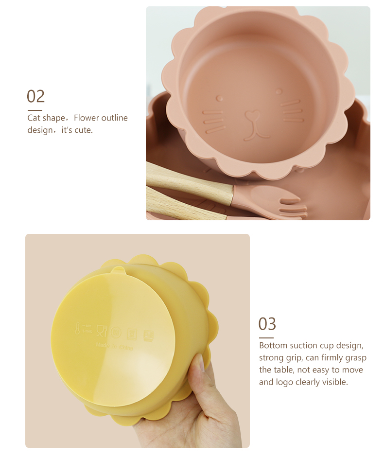 Suction Silicone Bowl Set BPA Free PVC Free For Unisex Infant Kids